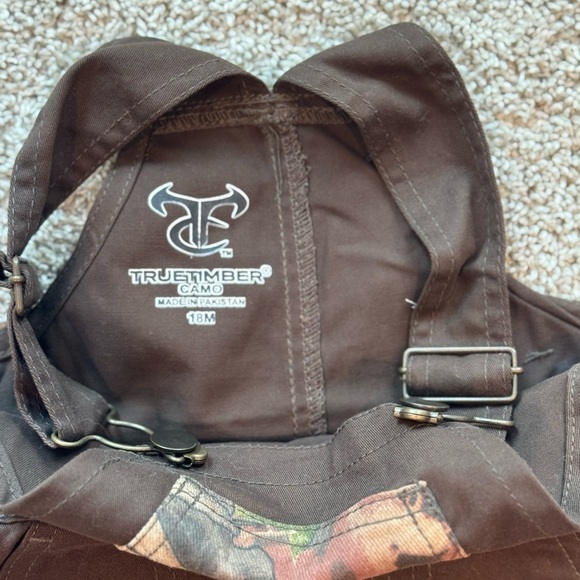 TrueTimber Baby Overalls | 18 Months | Brown Camo Pocket Shortalls Camoflauge - Picture 6 of 6